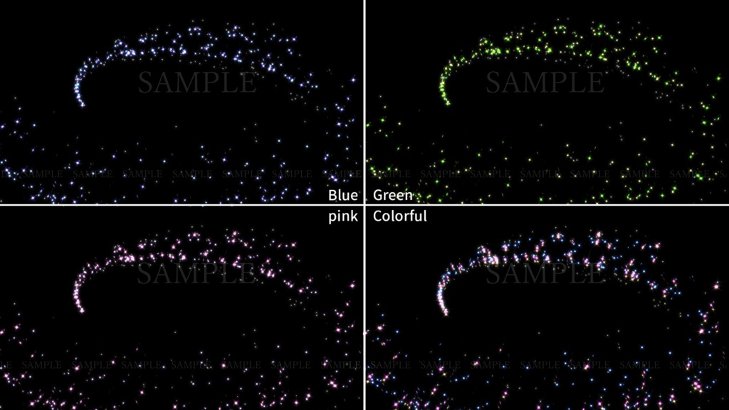 きらきら動画素材「フェアリーテイル」(5色)(背景有り/無し)