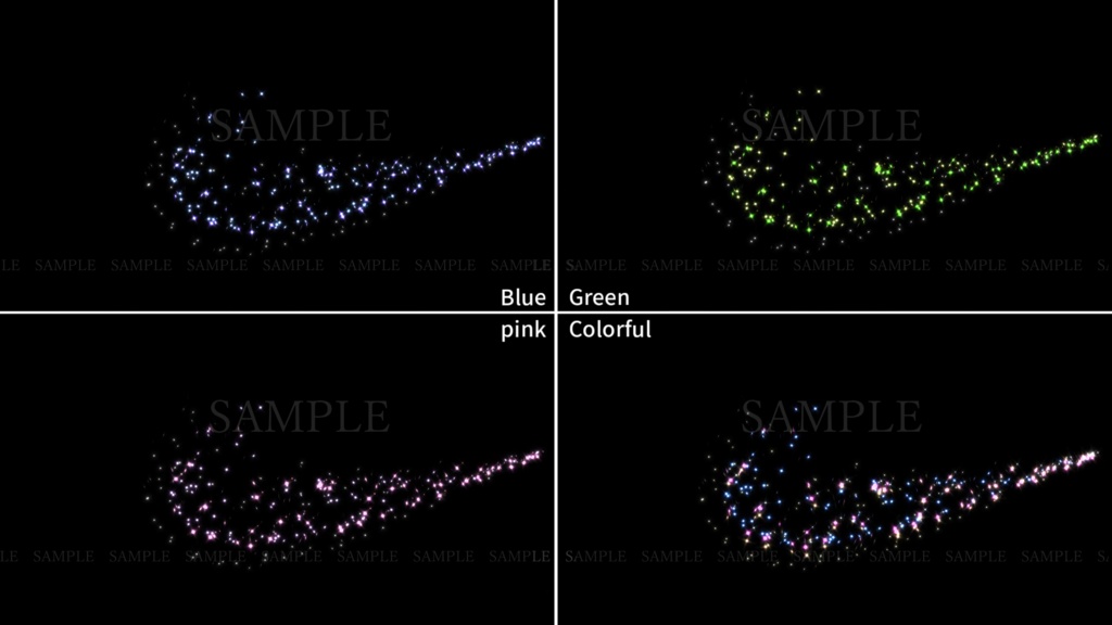 きらきら動画素材「フェアリーテイル」(5色)(背景有り/無し)