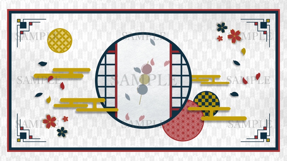 【和風】待機画面(表記3種+素材追加)【動画素材】