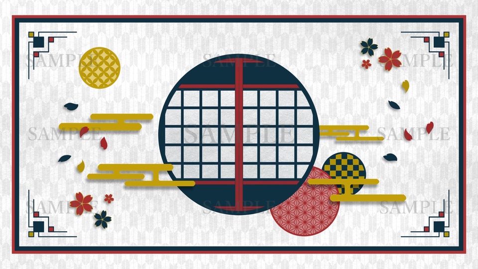 【和風】待機画面(表記3種+素材追加)【動画素材】