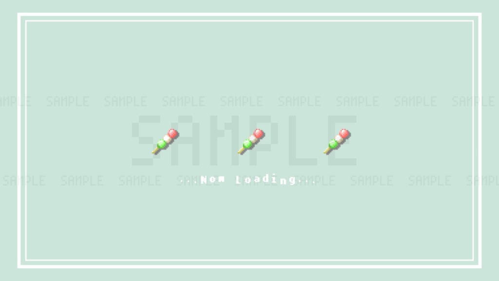 【動画素材】お団子待機画面【和風ドット絵 /表記3種/2色セット】