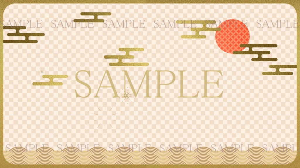 【和風】浮雲と清海波(月/太陽)【動画素材/ループ 】