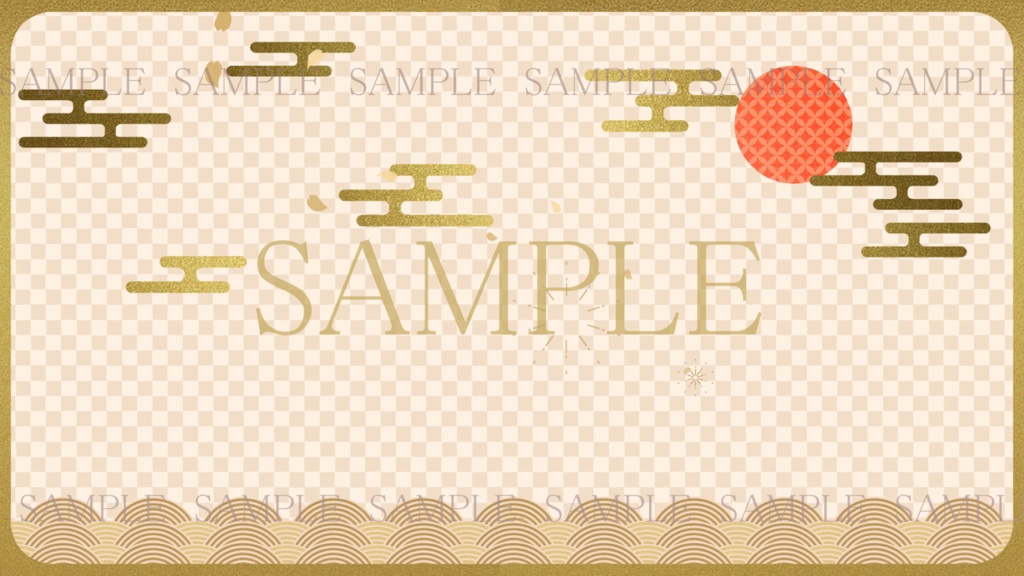 【和風】浮雲と清海波(月/太陽)【動画素材/ループ 】