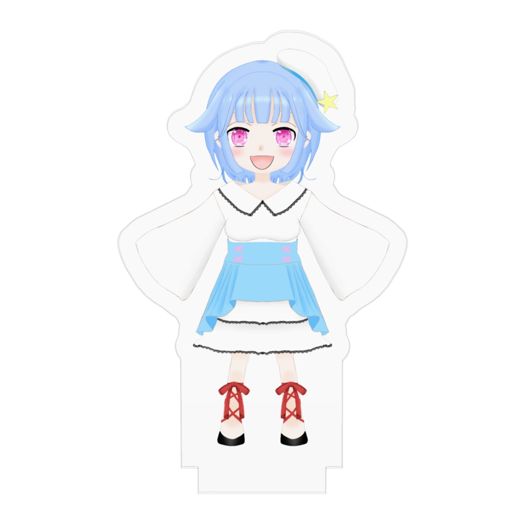 水色髪の女の子Vtuber星宮天音のアクリルフィギュア