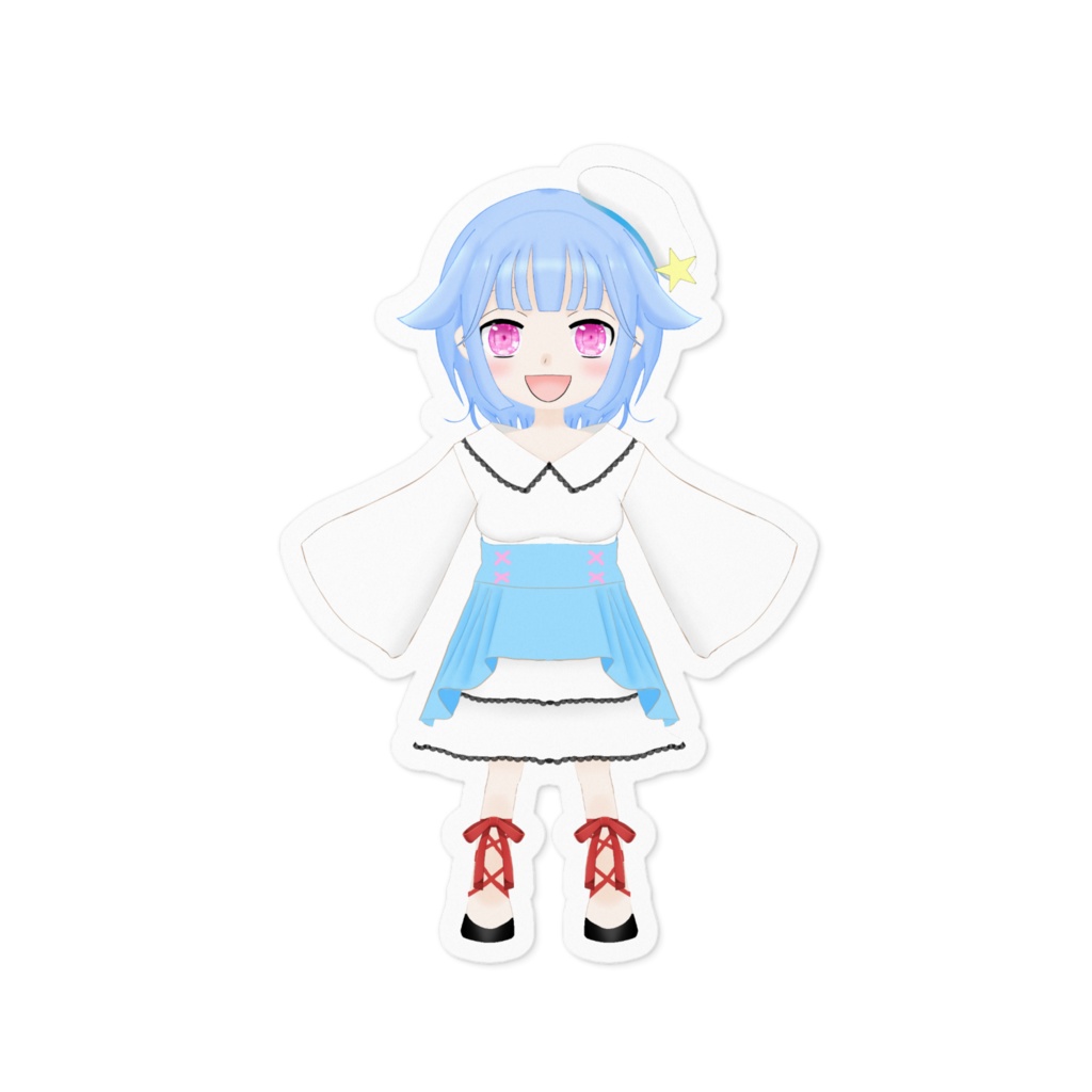 水色髪の女の子Vtuber星宮天音のステッカー