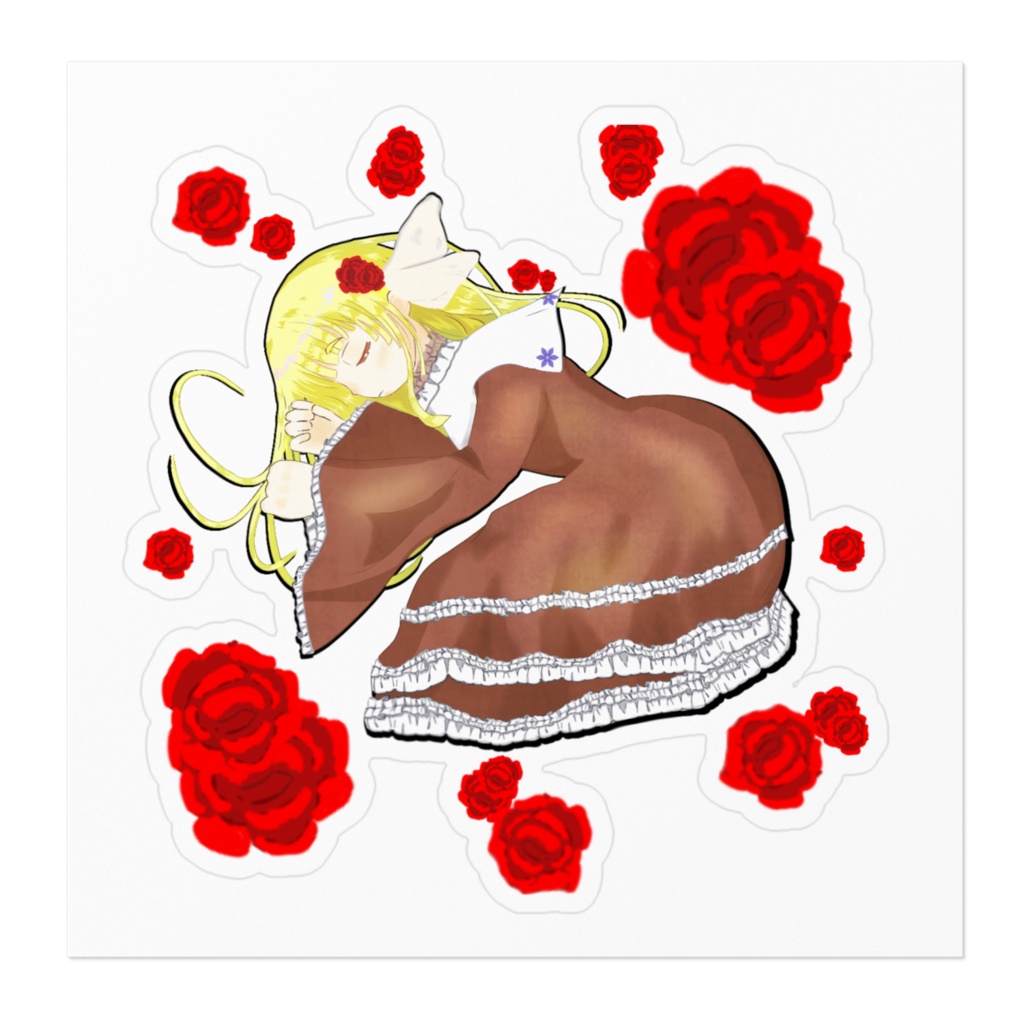 クラシカルロリータの金髪少女のステッカー