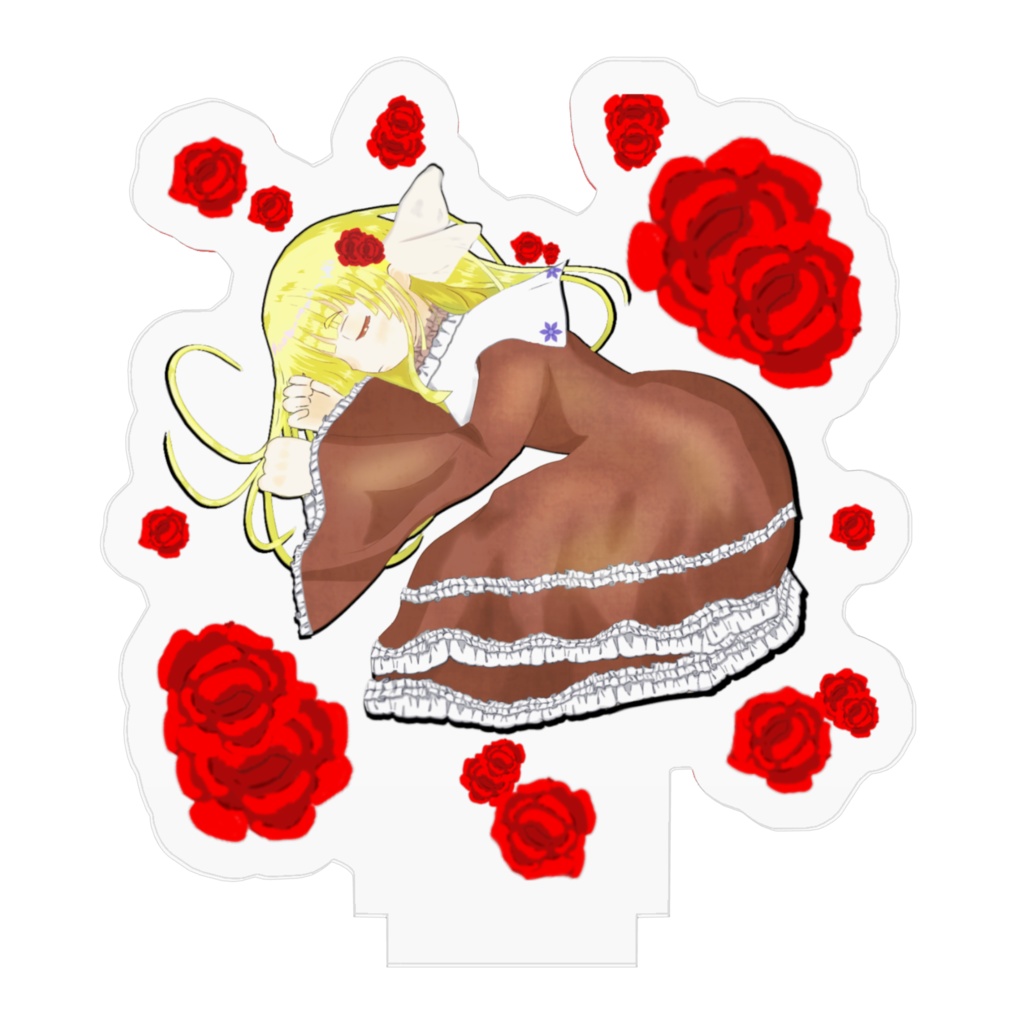 クラシカルロリータの金髪少女のアクリルフィギュア