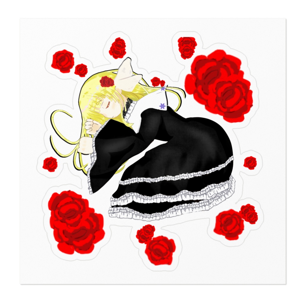 ゴシックな金髪少女のステッカー