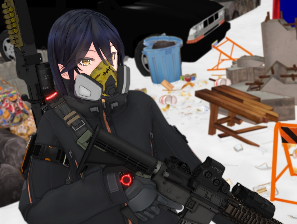Half Mask set【MMDモデル配布】