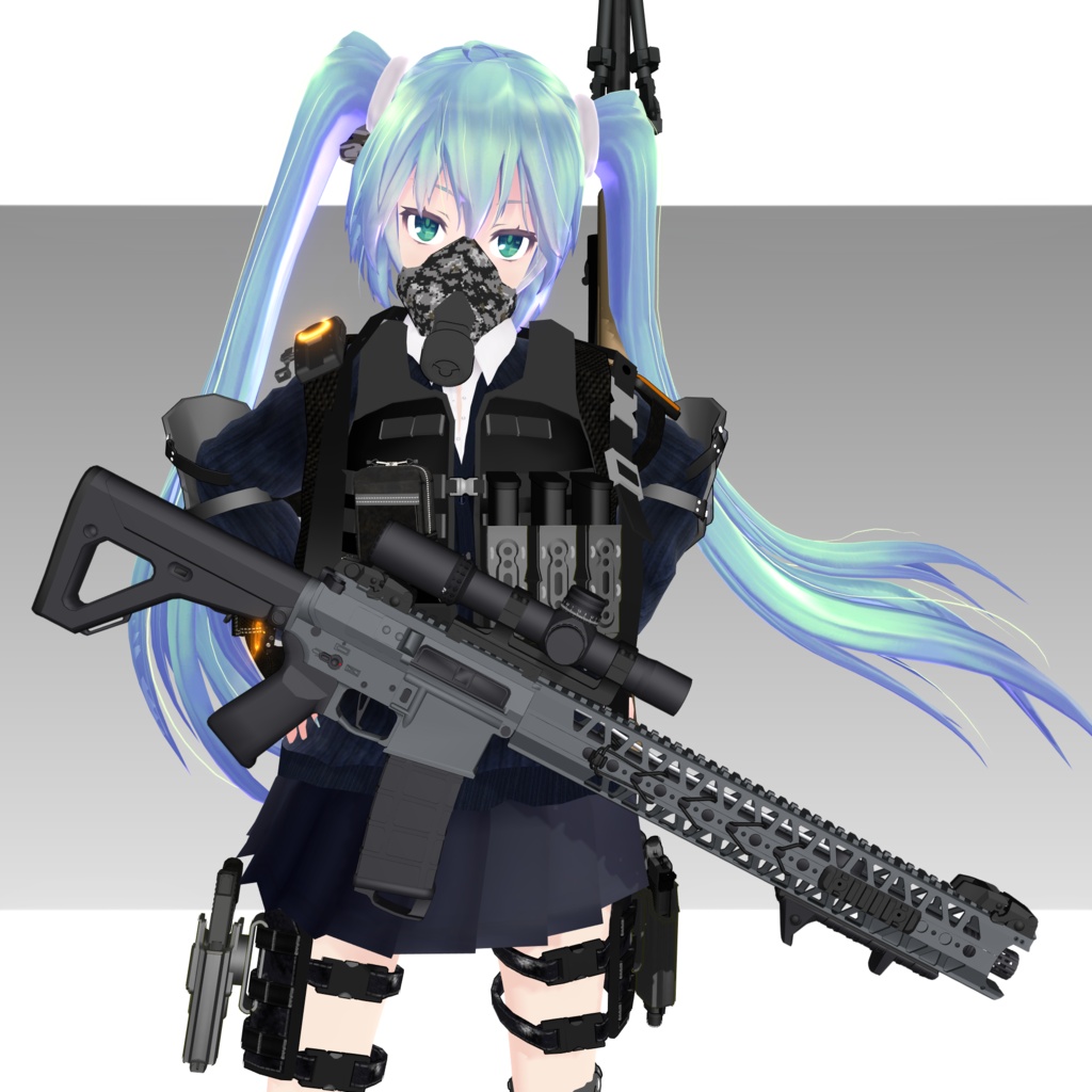 Half Mask set【MMDモデル配布】