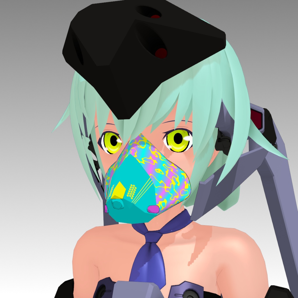 Half Mask set 2【MMDモデル配布】