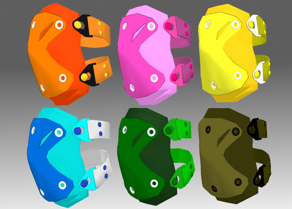 Elbow & Knee Pad set Type-B 【MMDモデル配布】