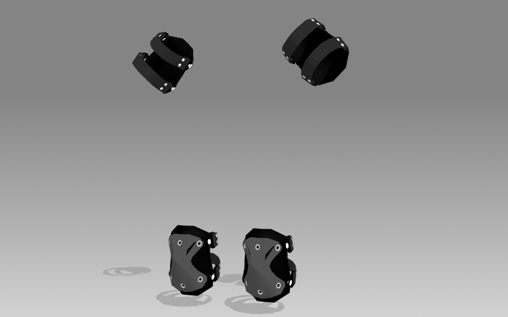 Elbow & Knee Pad set Type-B 【MMDモデル配布】