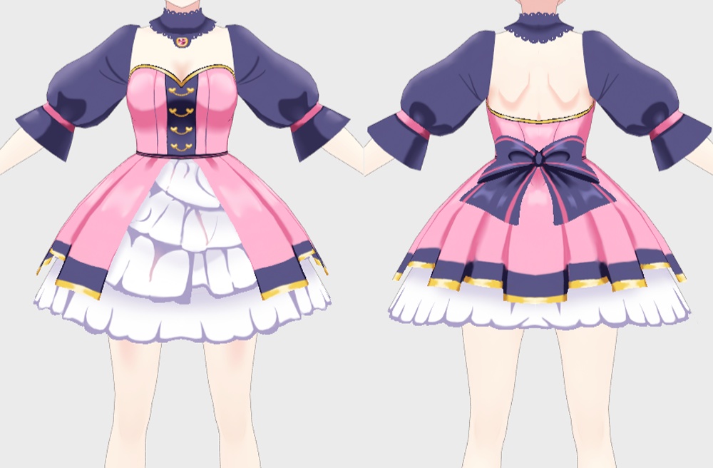 Vroid - Pink and Purple Lolita Dress - ピンクと紫のロリータドレス