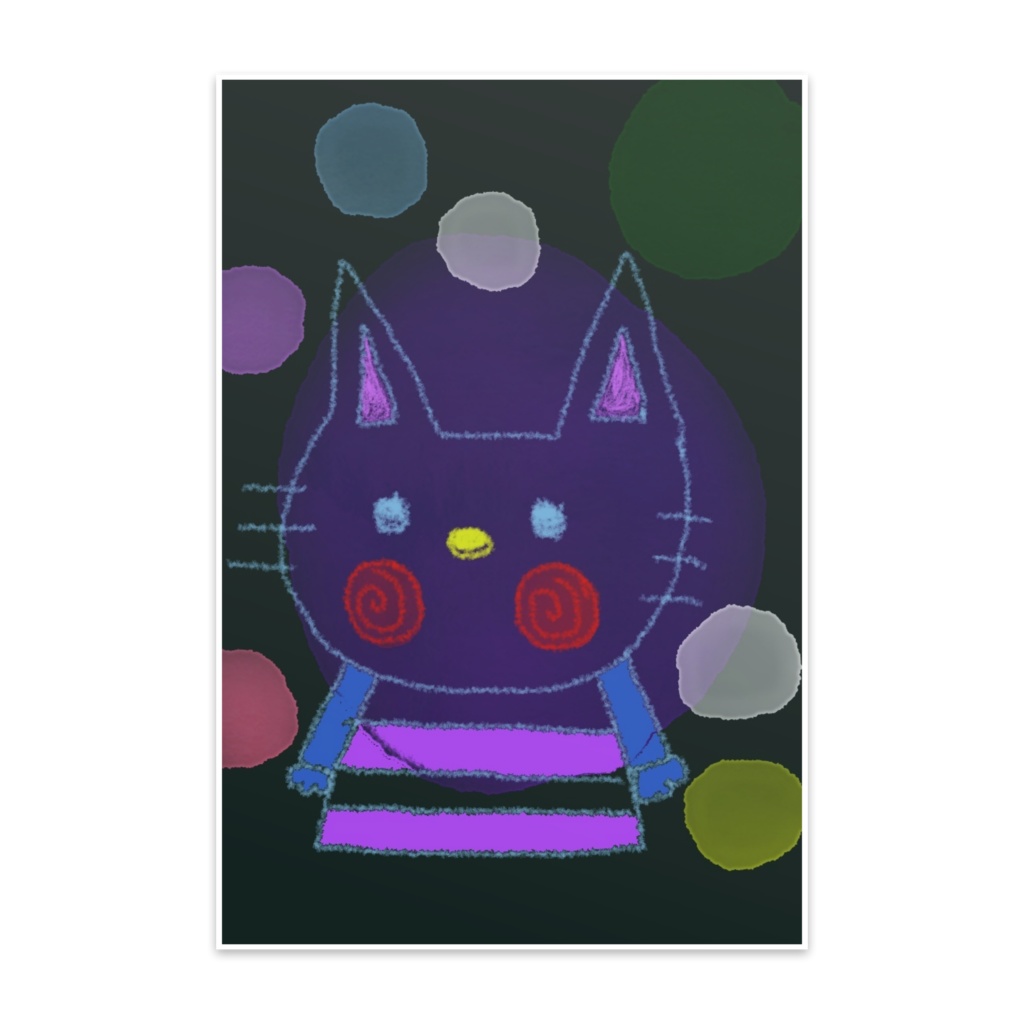 黒板アート風猫ちゃんのポストカード