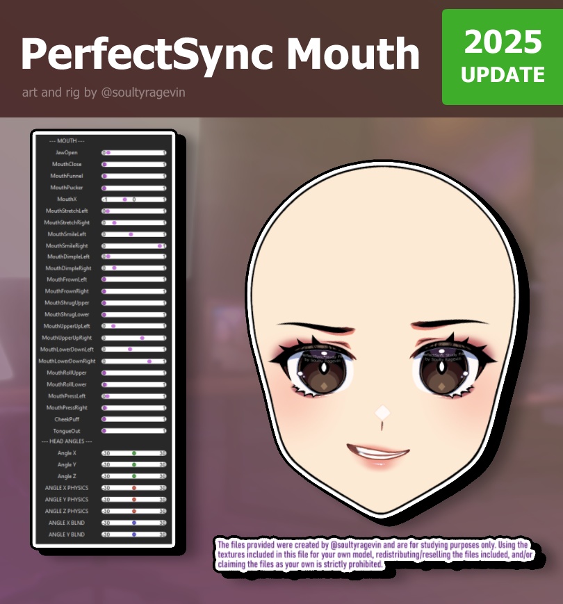 (2025年アップデート) Live2Dプロジェクトファイル - PerfectSync口 (ARKit)