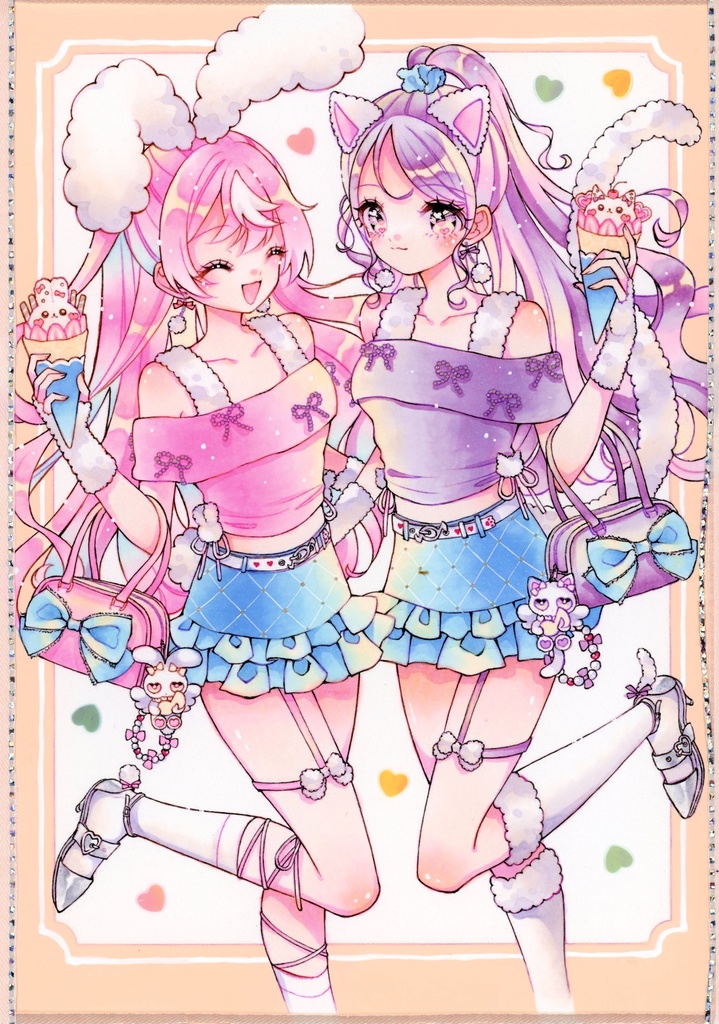 A5サイズ原画「ふわキュンgirly」