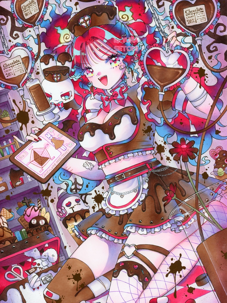 A4サイズ原画「chocolate deficiency」🍫🏥