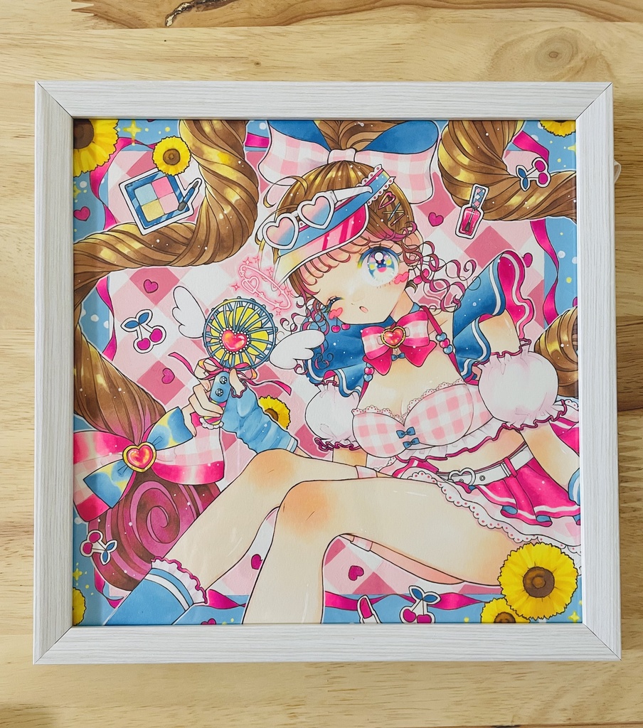 20cm角原画「どきどきサマーガール🍒」