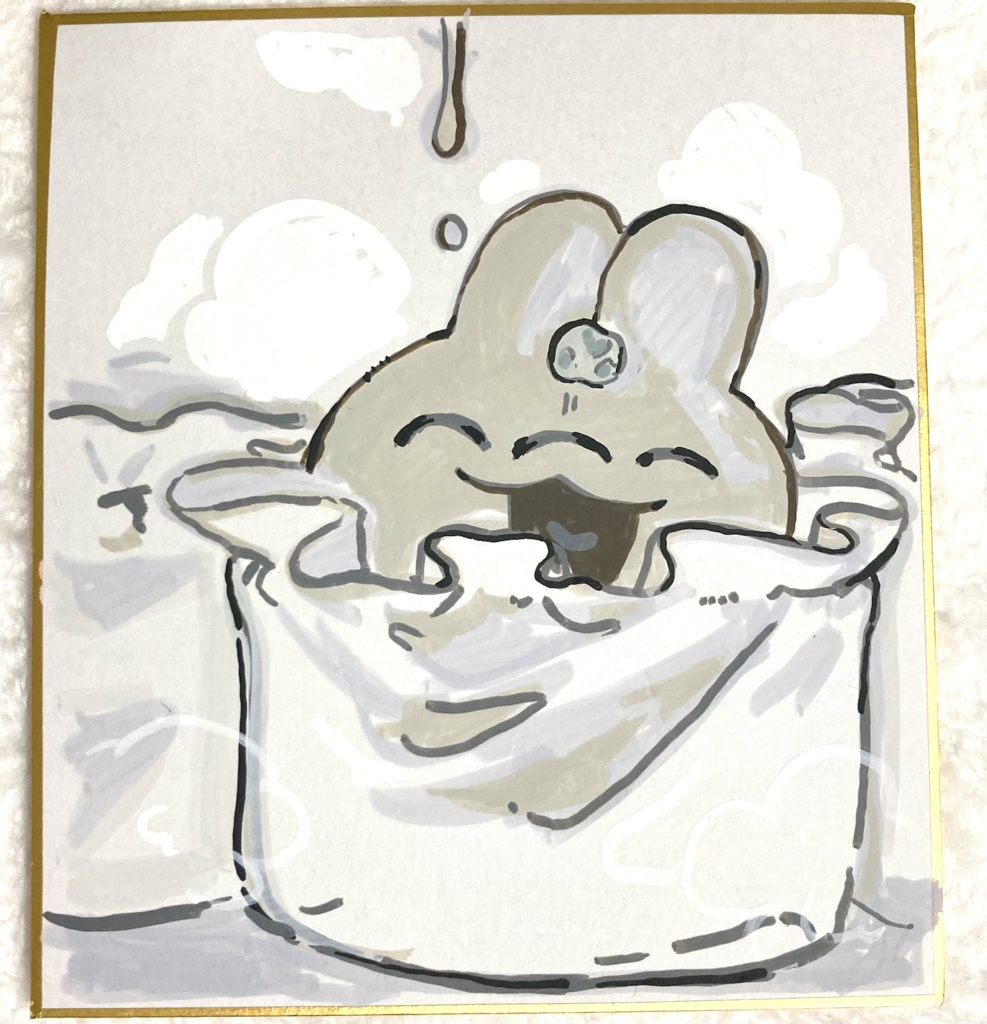 焼売三ツ目 手描き色紙