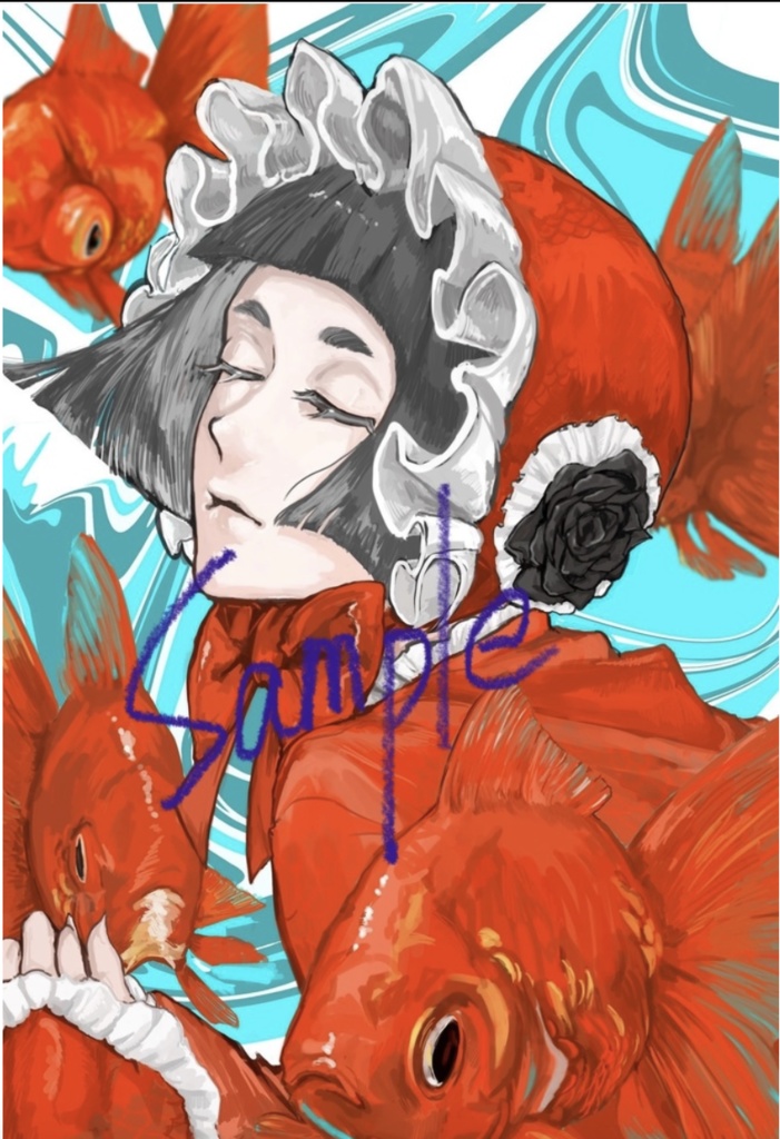 金魚　ポストカード