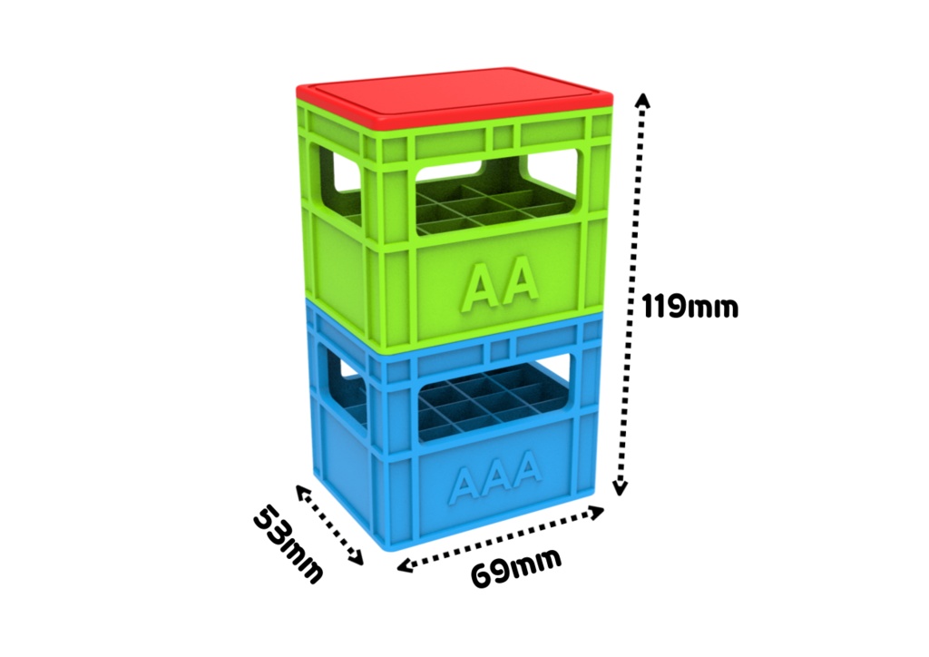 AA + AAA セット(単3形・単4形)-(3D FILE)