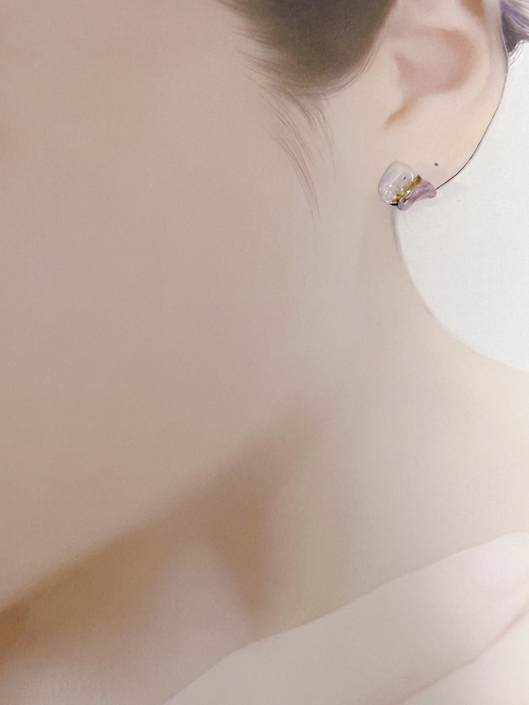 【FF14】天然石の金継ぎ風概念イヤリング/ピアス【片耳】