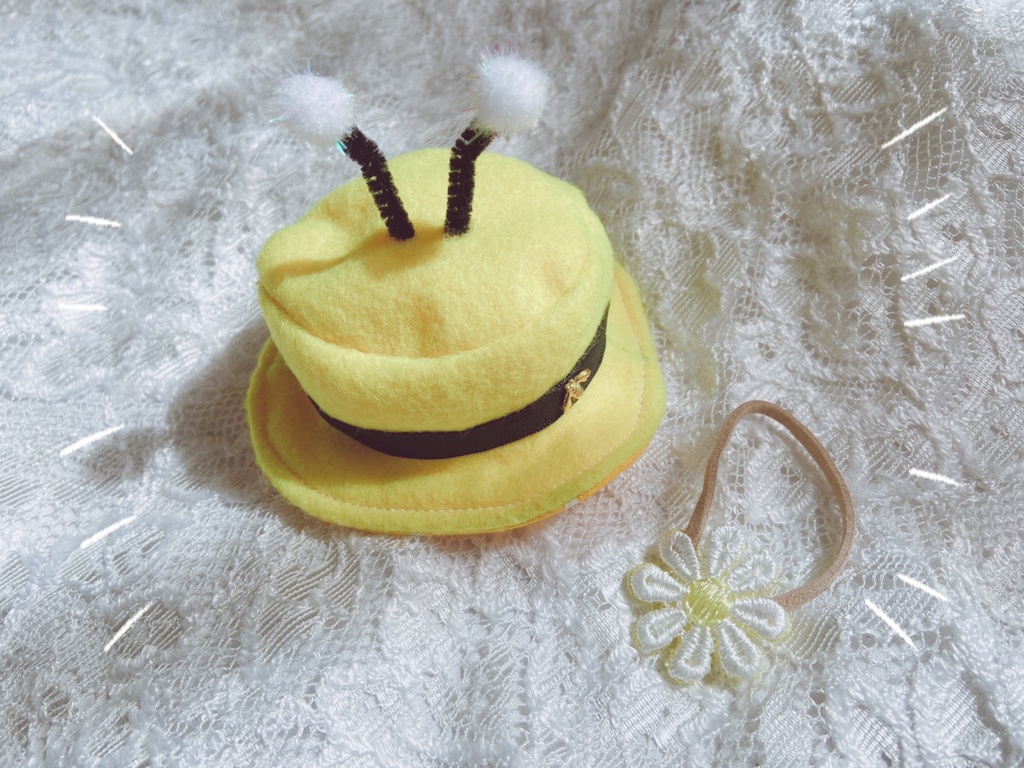 蜂さん帽子とお花のバッグ🐝🌼
