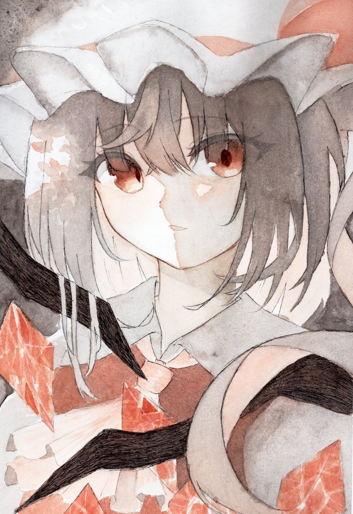 同人 東方Project 手書きイラスト『 フランドール・スカーレット』A4サイズ