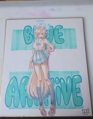 【直筆色紙】 アスナ(ブルーアーカイブ)※フェルが描いています