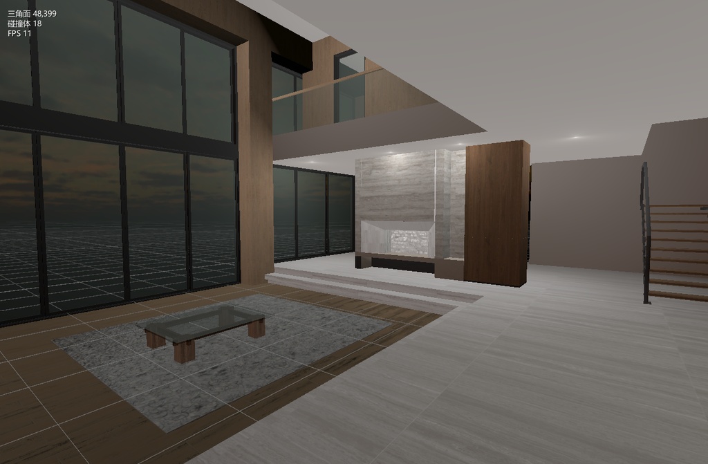 【VRChatワールド用】モダンミニマルな2階建て建築フレーム / スケルトン - 時短制作ツール - 全ソースファイル付き - 商用利用・二次販売OK