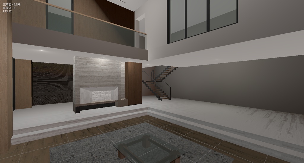 【VRChatワールド用】モダンミニマルな2階建て建築フレーム / スケルトン - 時短制作ツール - 全ソースファイル付き - 商用利用・二次販売OK