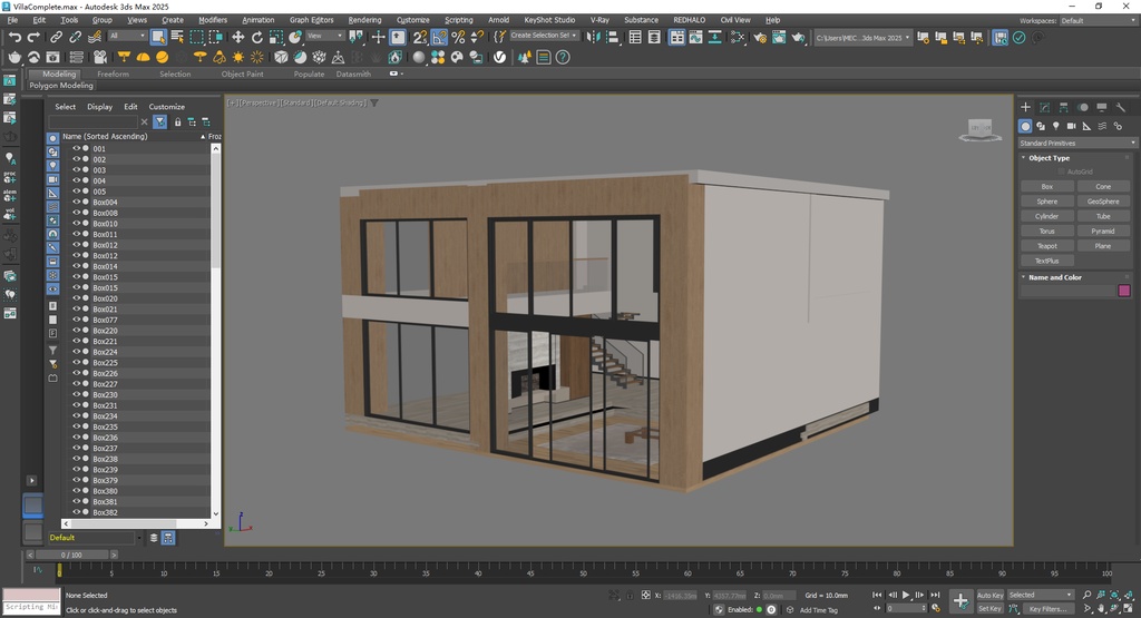 【VRChatワールド用】モダンミニマルな2階建て建築フレーム / スケルトン - 時短制作ツール - 全ソースファイル付き - 商用利用・二次販売OK