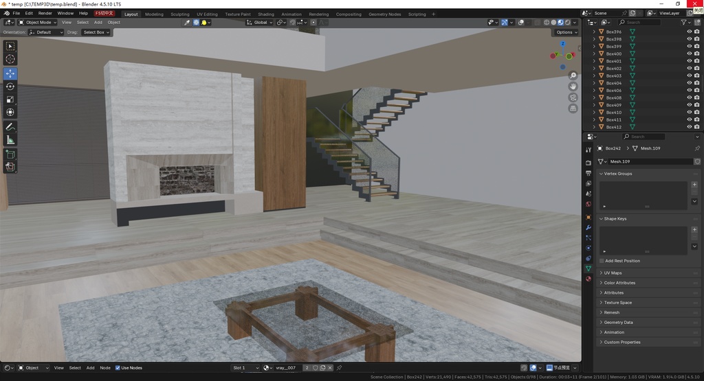 【VRChatワールド用】モダンミニマルな2階建て建築フレーム / スケルトン - 時短制作ツール - 全ソースファイル付き - 商用利用・二次販売OK
