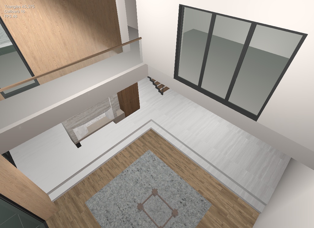 【VRChatワールド用】モダンミニマルな2階建て建築フレーム / スケルトン - 時短制作ツール - 全ソースファイル付き - 商用利用・二次販売OK