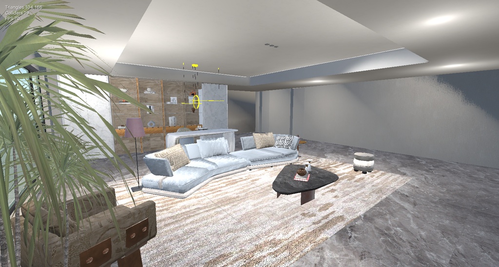 商用利用可・二次販売可 VRChat モダンミニマルリビング 全家具・コライダー付き
