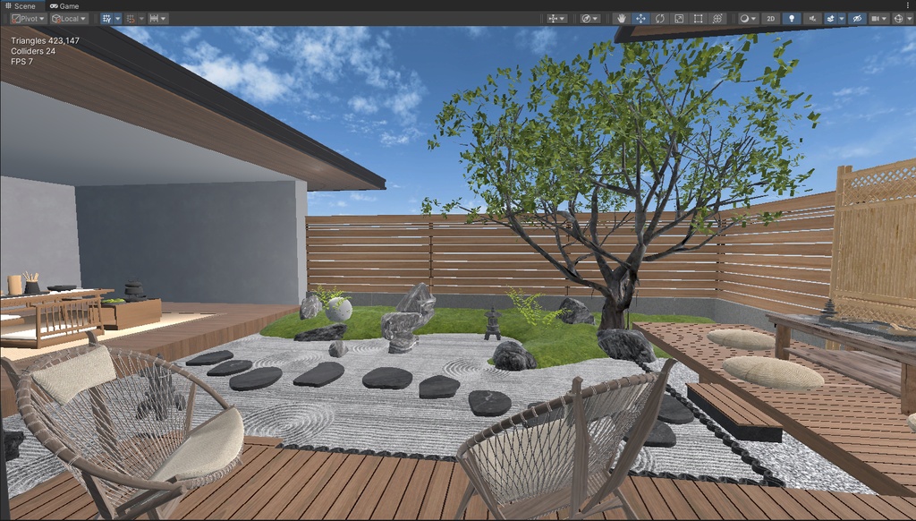 商用利用可・二次販売可 VRChat 和風禅庭園 全家具・ソースファイル付き