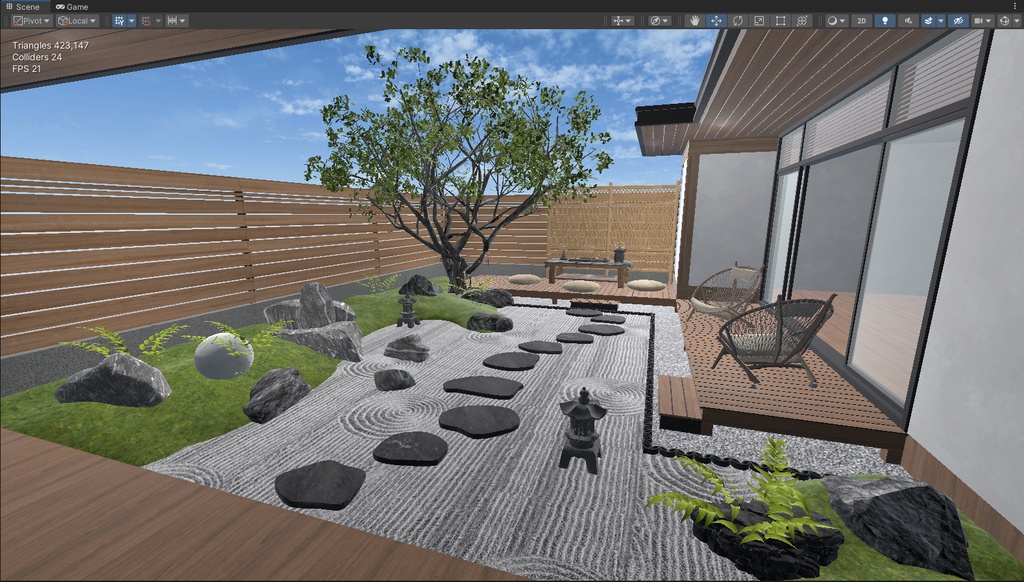 商用利用可・二次販売可 VRChat 和風禅庭園 全家具・ソースファイル付き