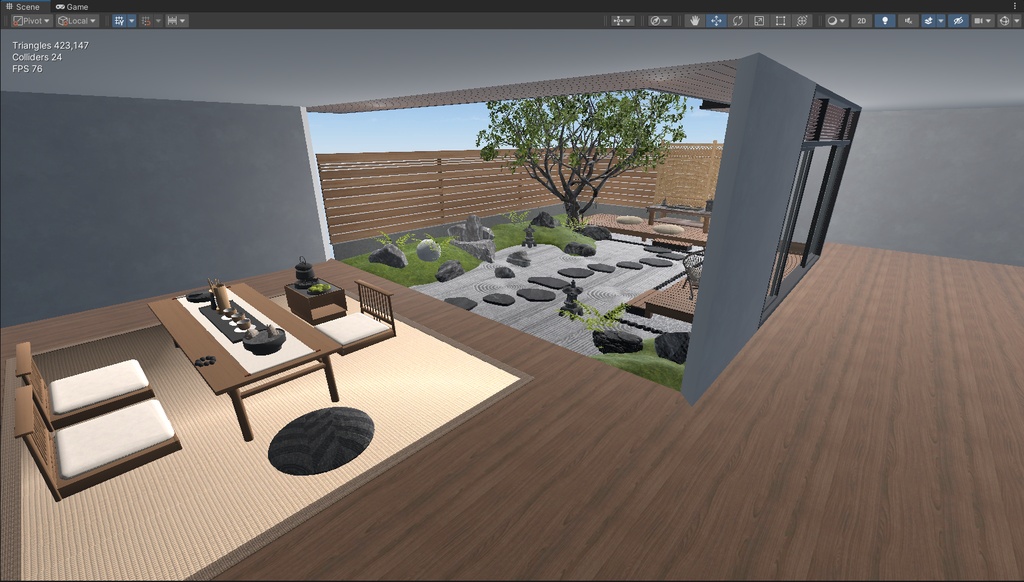 商用利用可・二次販売可 VRChat 和風禅庭園 全家具・ソースファイル付き