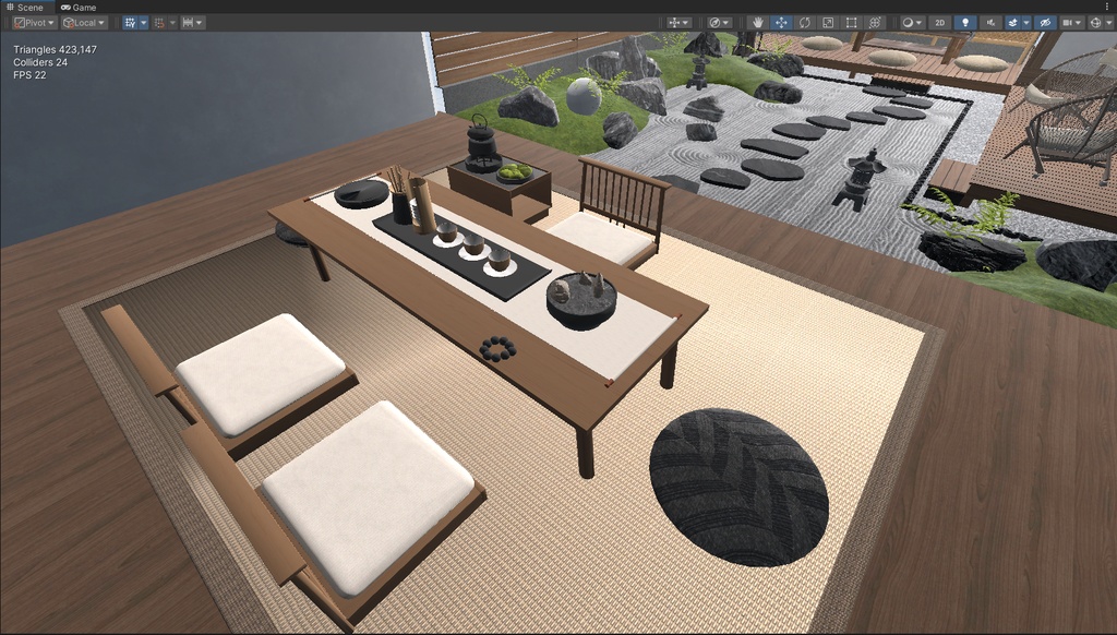 商用利用可・二次販売可 VRChat 和風禅庭園 全家具・ソースファイル付き