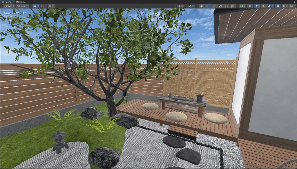 商用利用可・二次販売可 VRChat 和風禅庭園 全家具・ソースファイル付き