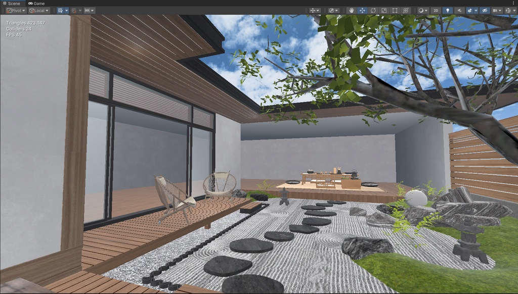 商用利用可・二次販売可 VRChat 和風禅庭園 全家具・ソースファイル付き