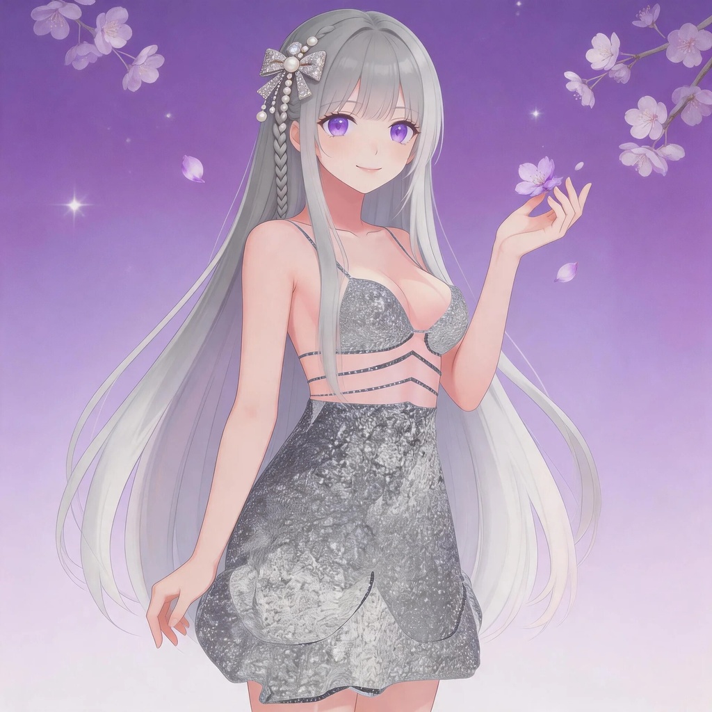 28アバター対応|シルバースリップドレス|MA対応・PhysBone設定済み