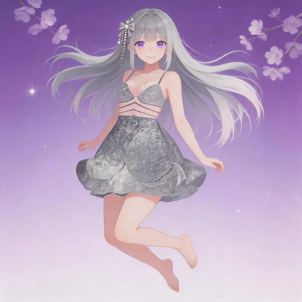 28アバター対応｜シルバースリップドレス｜MA対応・PhysBone設定済み