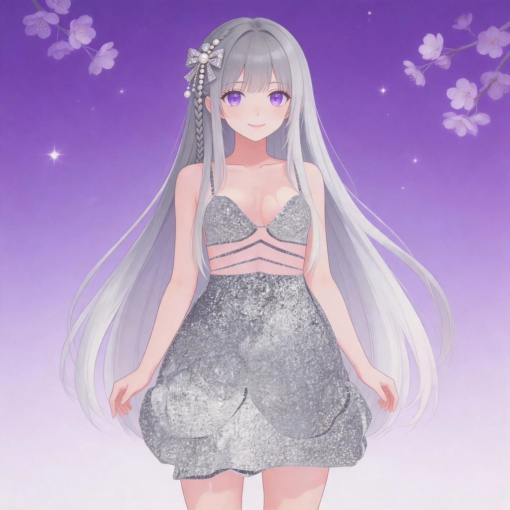 28アバター対応|シルバースリップドレス|MA対応・PhysBone設定済み
