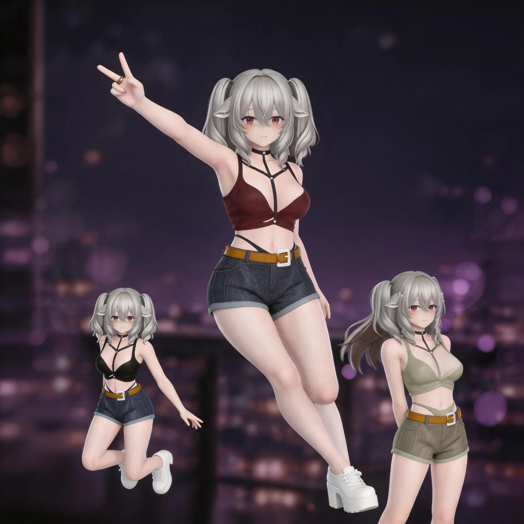 【3色セット】ストレイキャット・セット - Stray Cat Outfit - 23アバター対応 / 原创3D服装