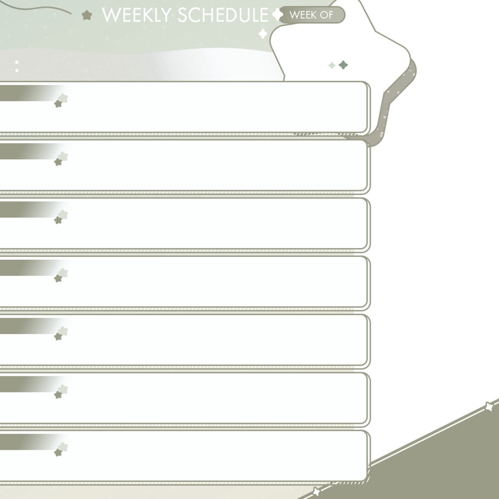 【正方形】週間予定表【全4色】
