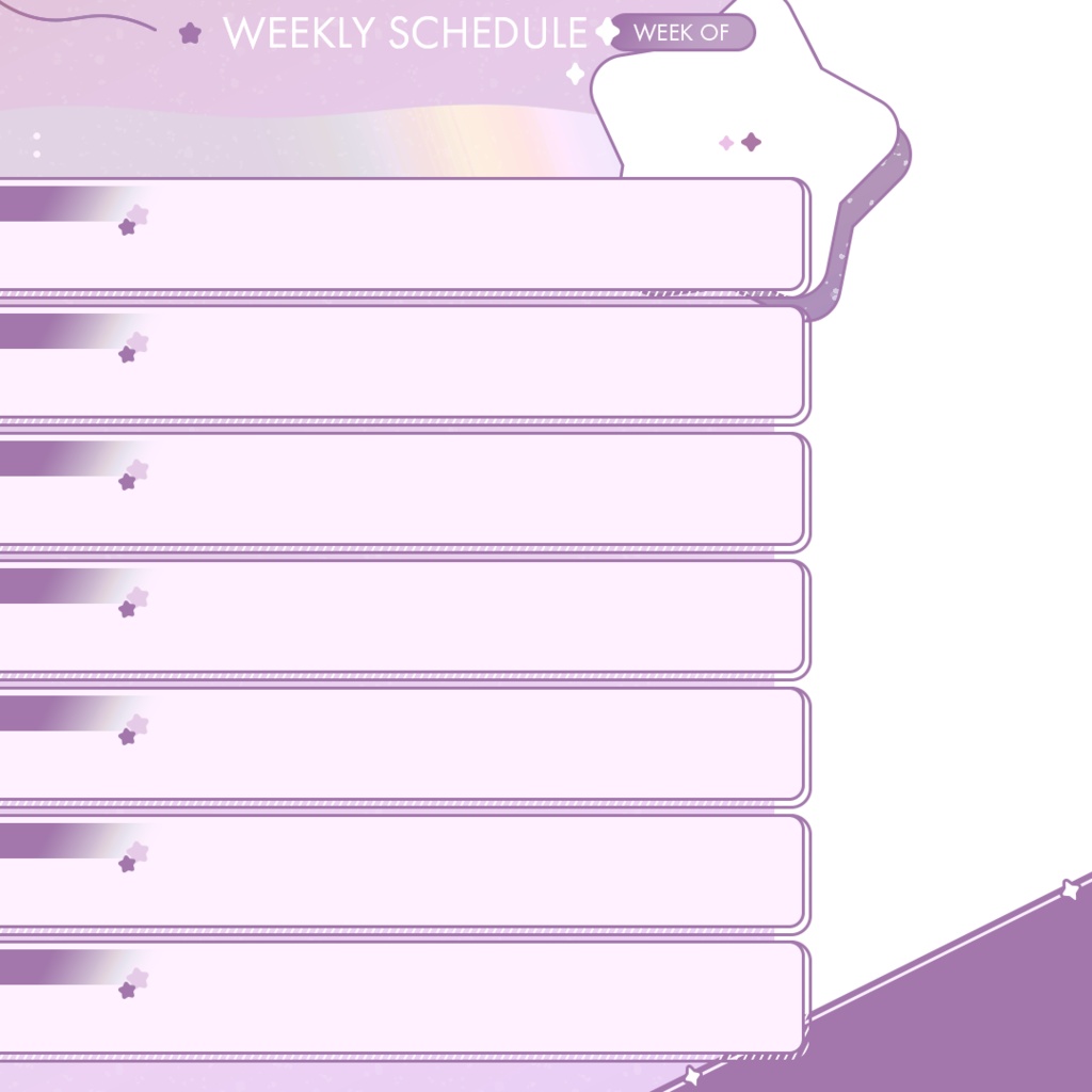 【正方形】週間予定表【全4色】