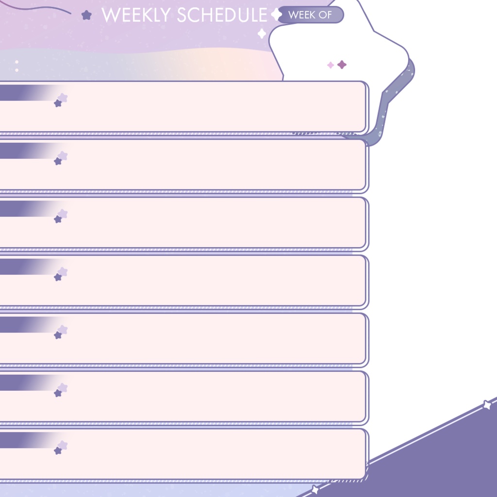 【正方形】週間予定表【全4色】