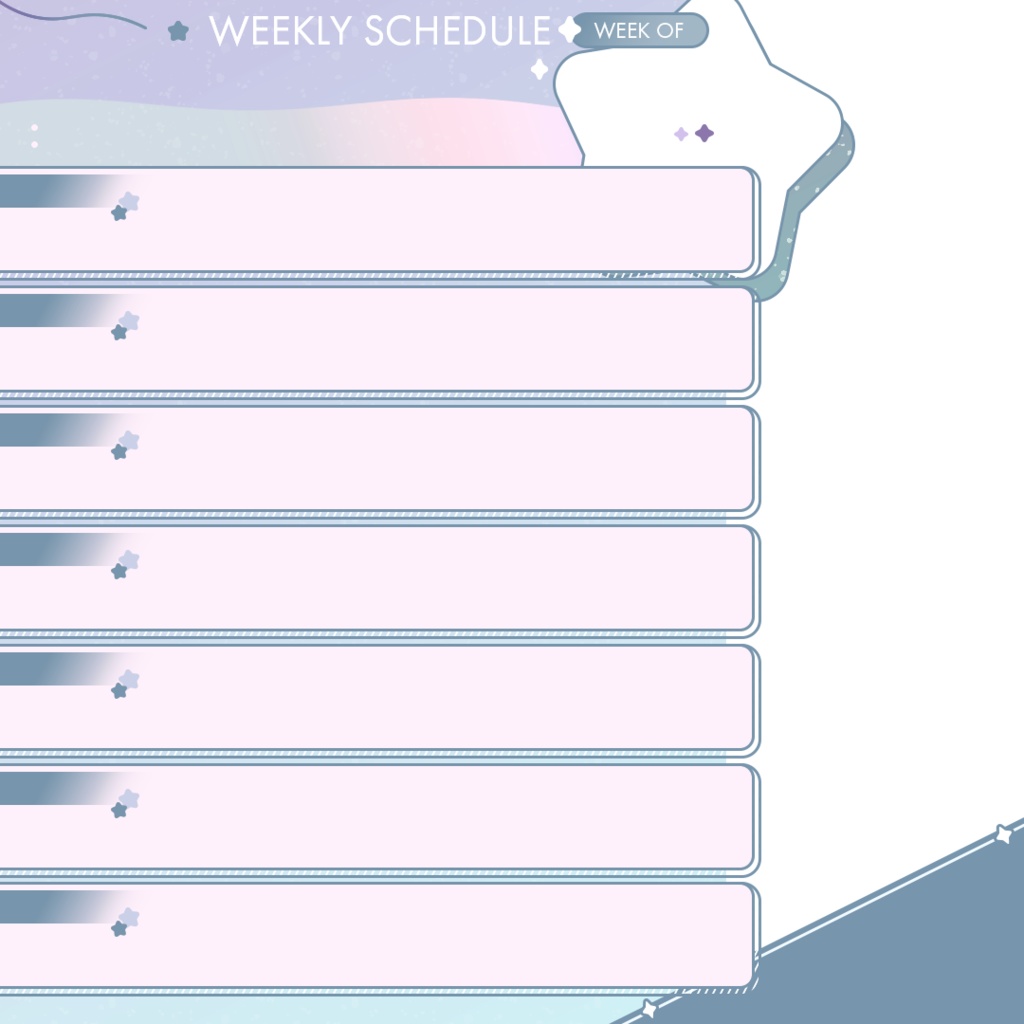 【正方形】週間予定表【全4色】